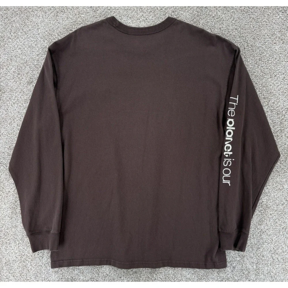 Nike Max90 Playing Field Long Sleeve Tee Mens L Loose Fit Brown Embroidered Logo
